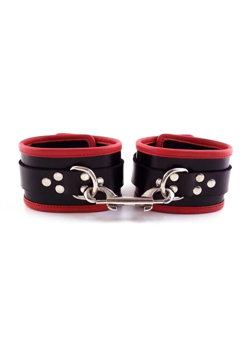 Rouge Leather Ankle Cuffs