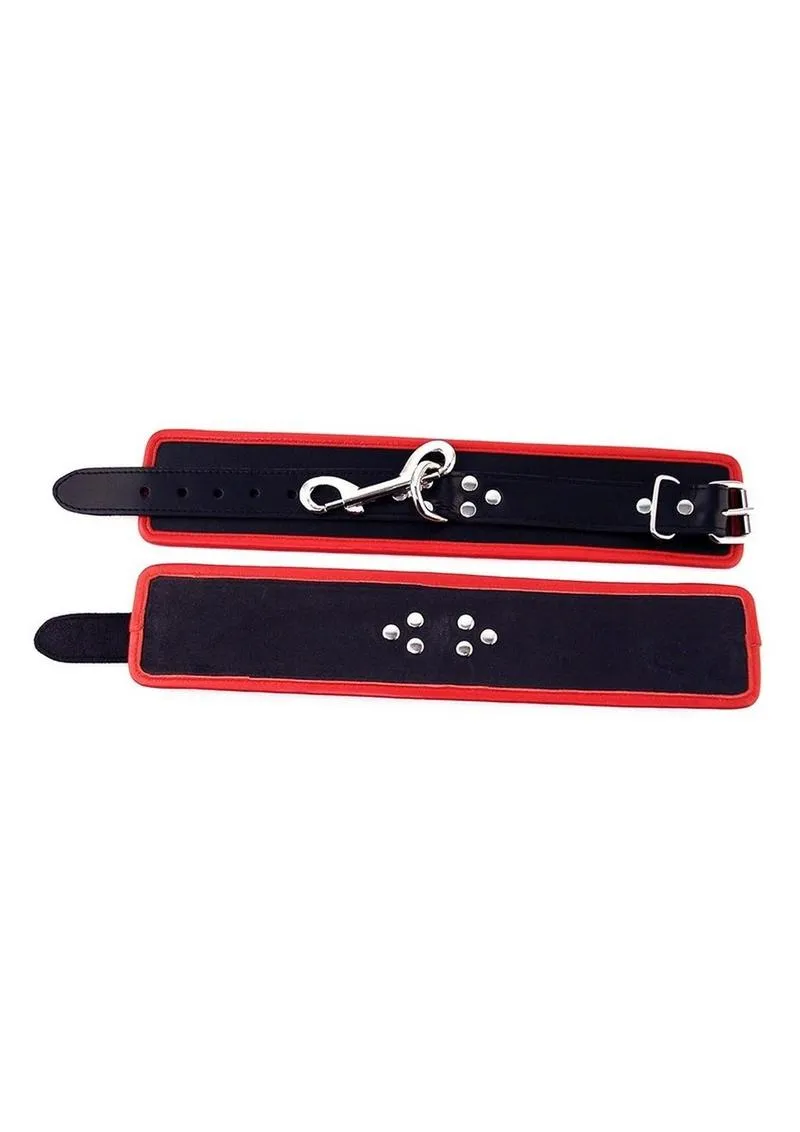 Rouge Leather Ankle Cuffs