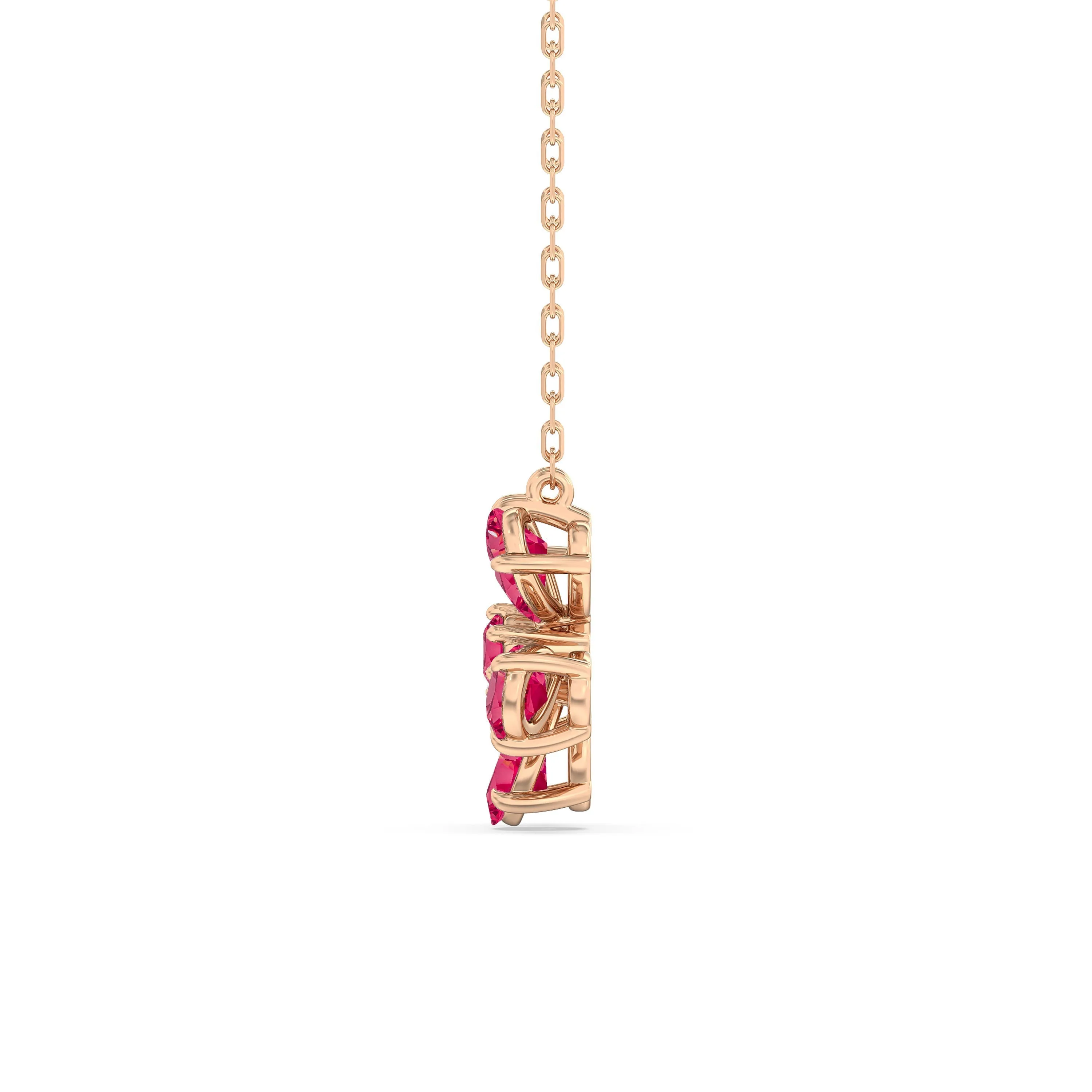 Ruby and Diamond Daisy Necklace