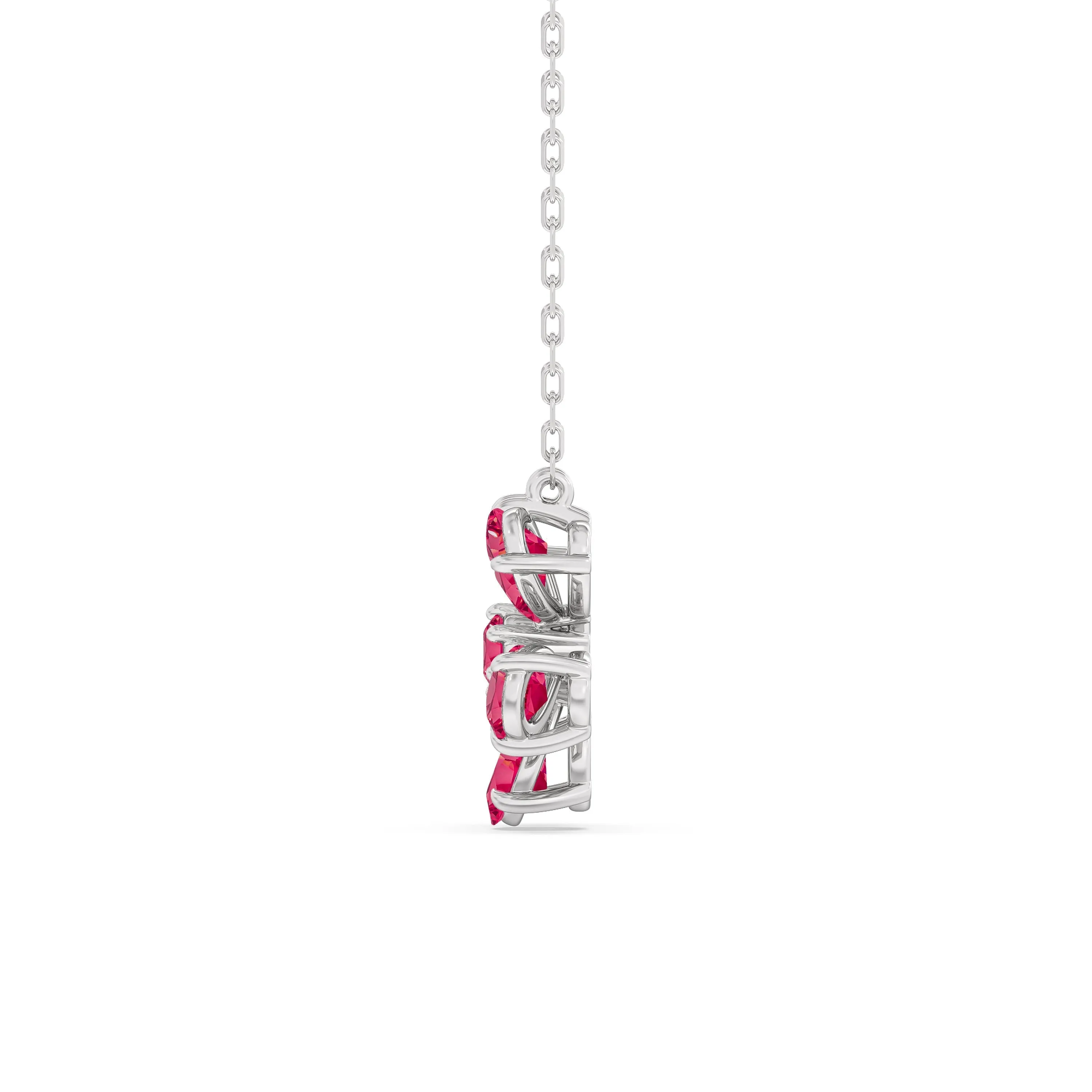 Ruby and Diamond Daisy Necklace
