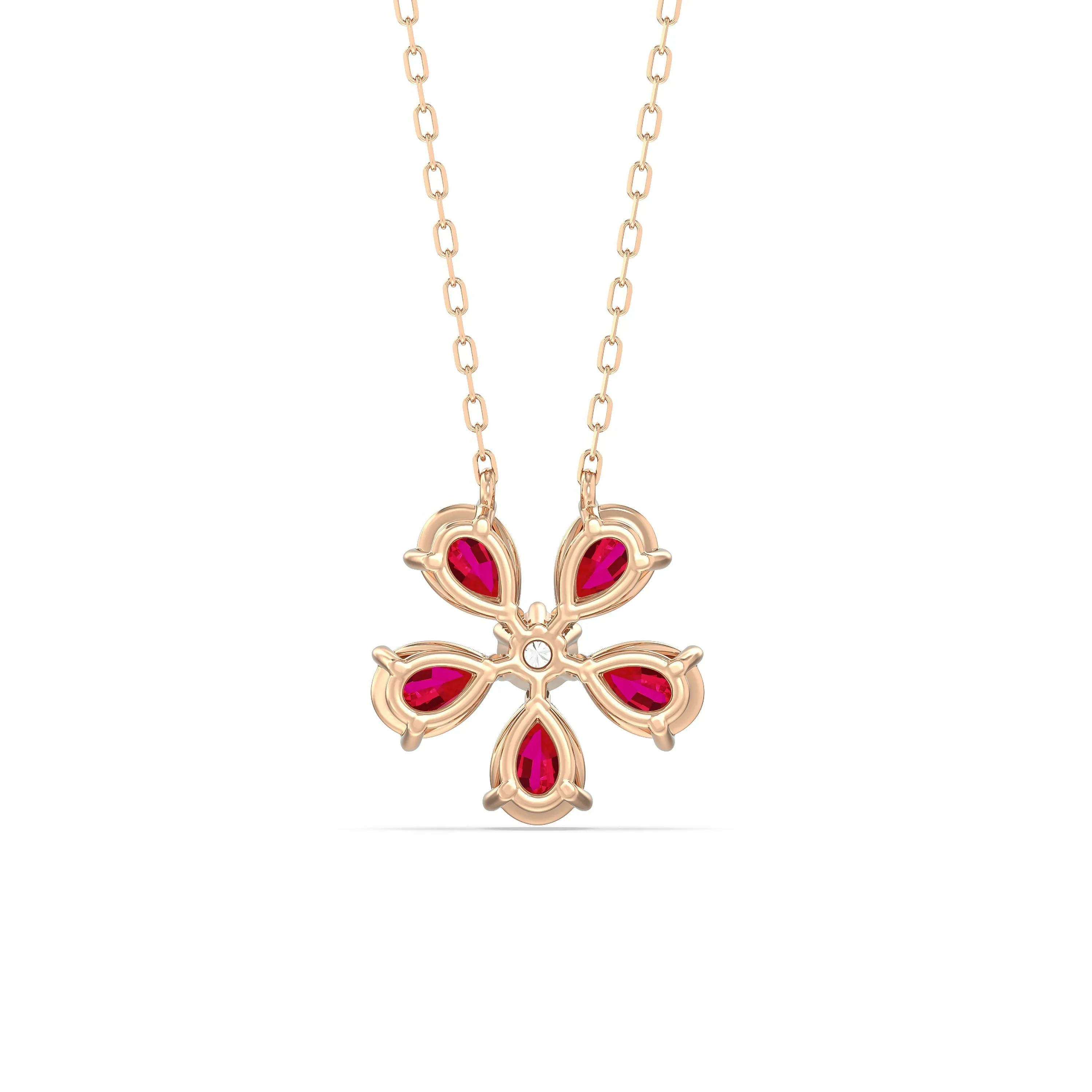 Ruby and Diamond Daisy Necklace