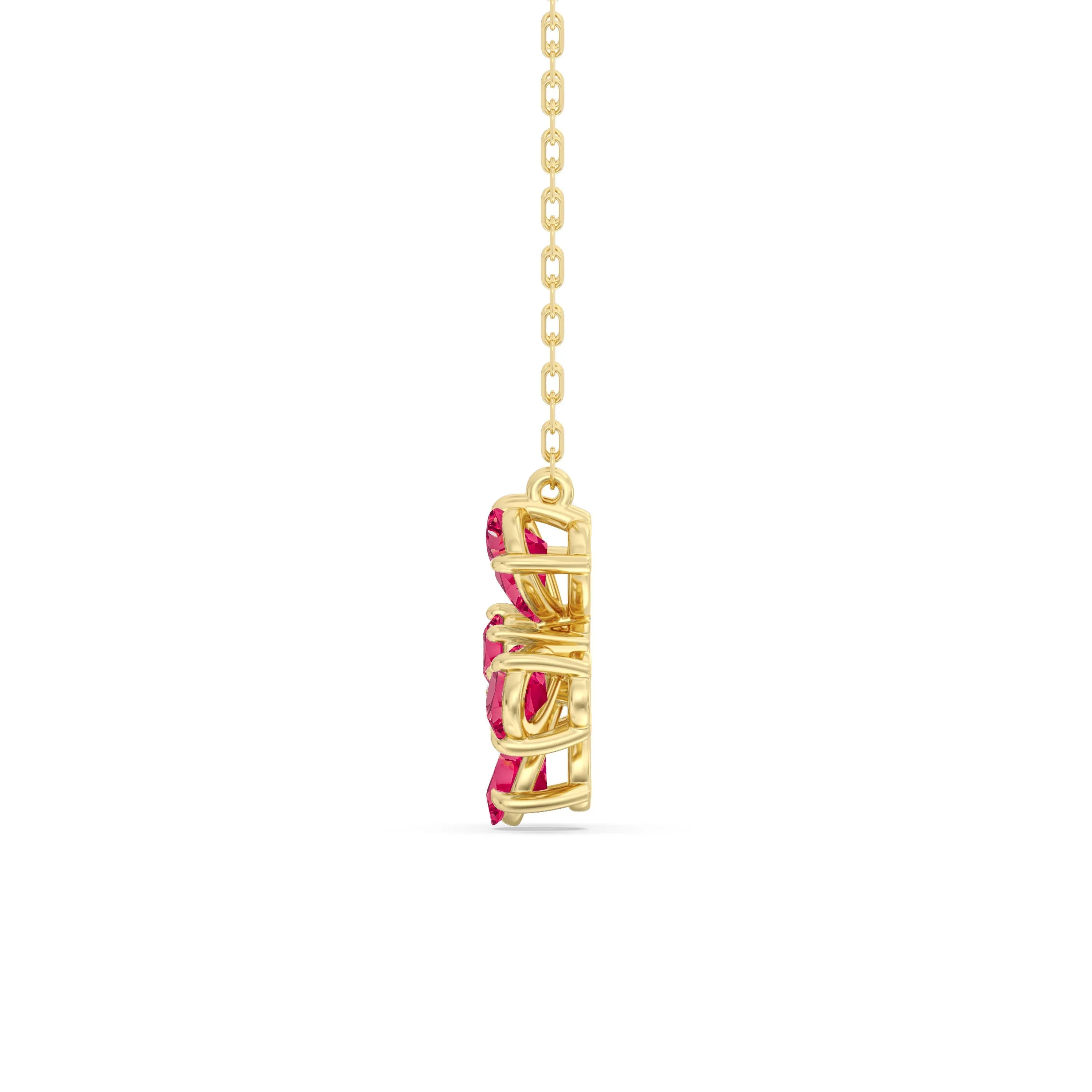 Ruby and Diamond Daisy Necklace