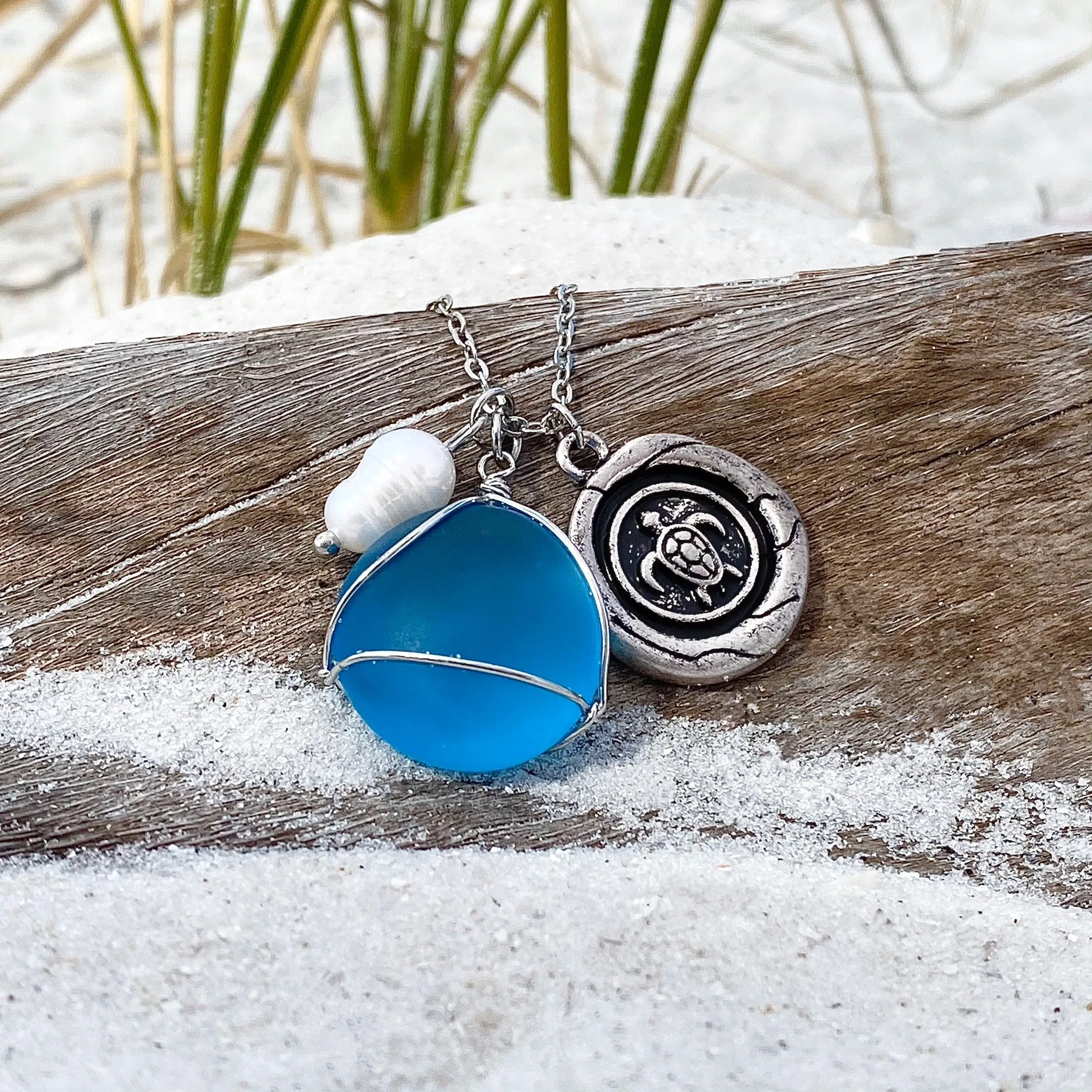Sea Turtle Wax Seal Charm Necklace