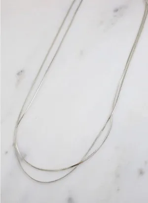 Sherrie Double Layered Necklace - Silver