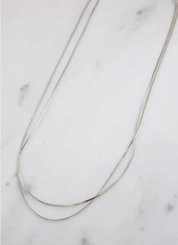 Sherrie Double Layered Necklace - Silver