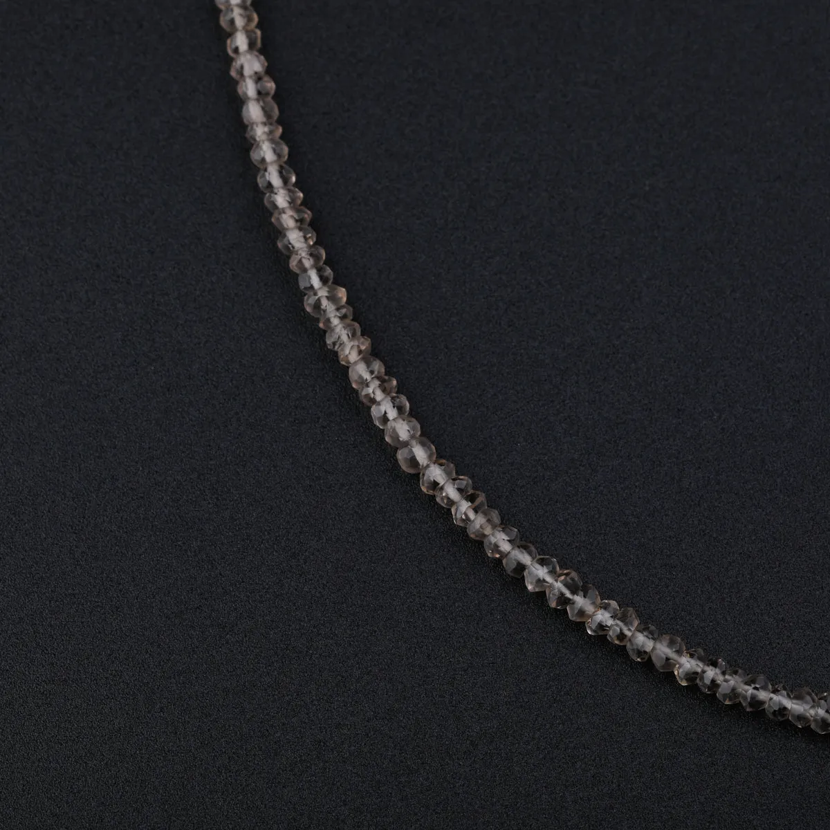 Silver Tie & Wear Necklace with Smokey Quarts Stones and Baroque Pearls