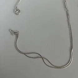 silver950》Beautiful silver choker 2-way silver necklace, simple