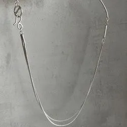 silver950》Beautiful silver choker 2-way silver necklace, simple
