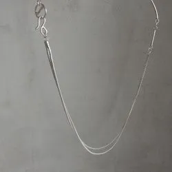 silver950》Beautiful silver choker 2-way silver necklace, simple