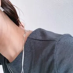silver950》Beautiful silver choker 2-way silver necklace, simple