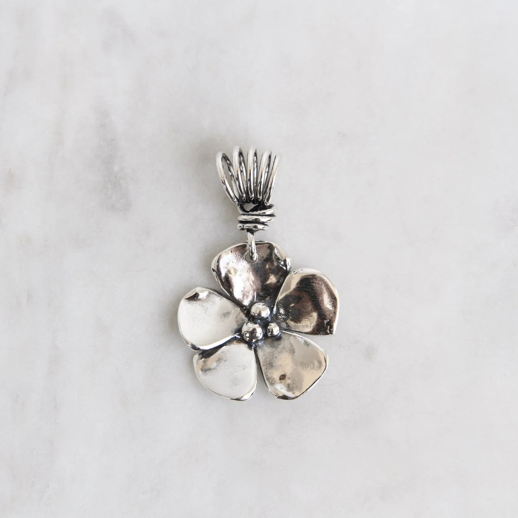 Simple Flower on Vine Bail Pendant
