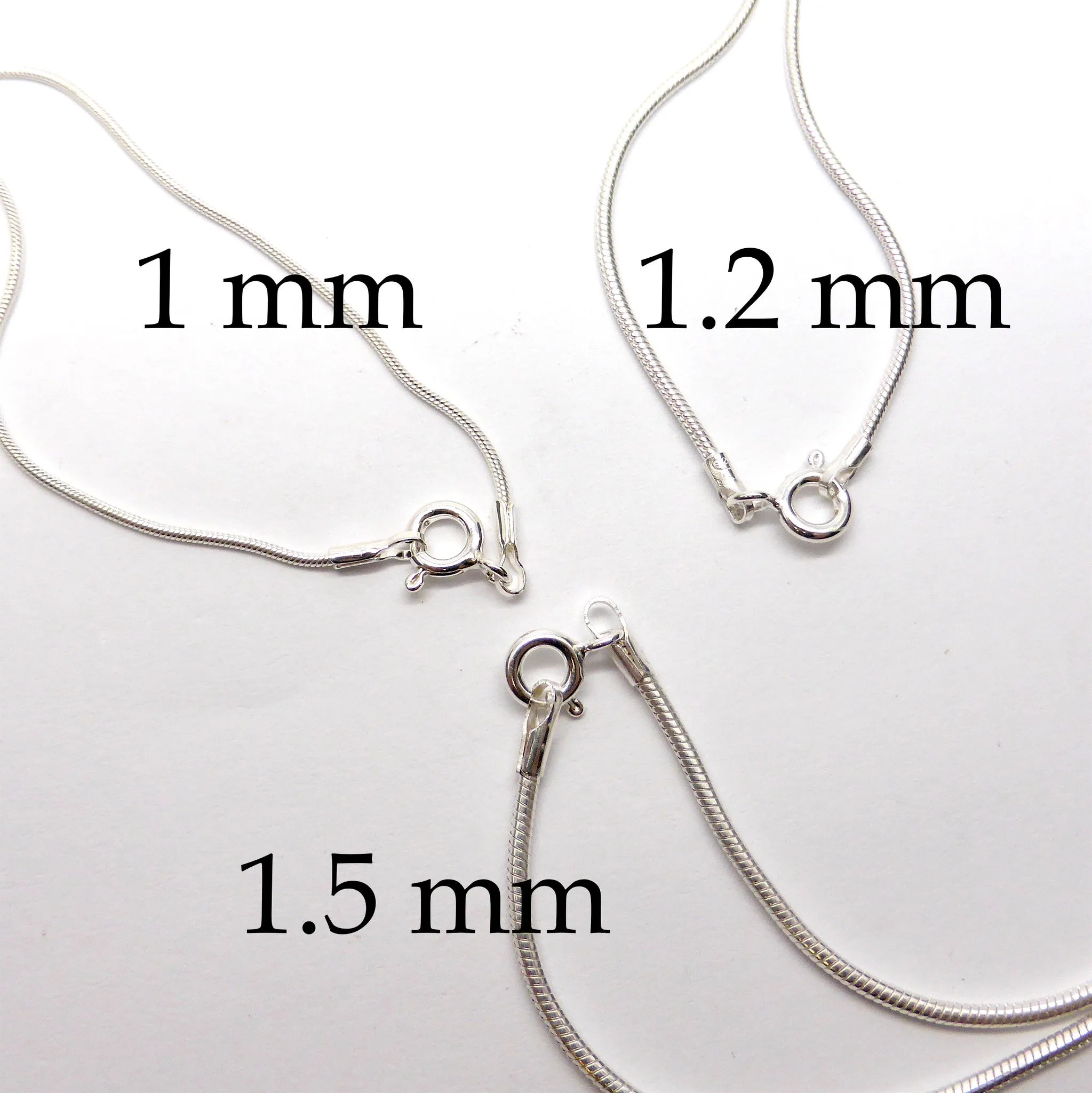 Snake Chains ,1.5 mm thick, 925 Sterling Silver