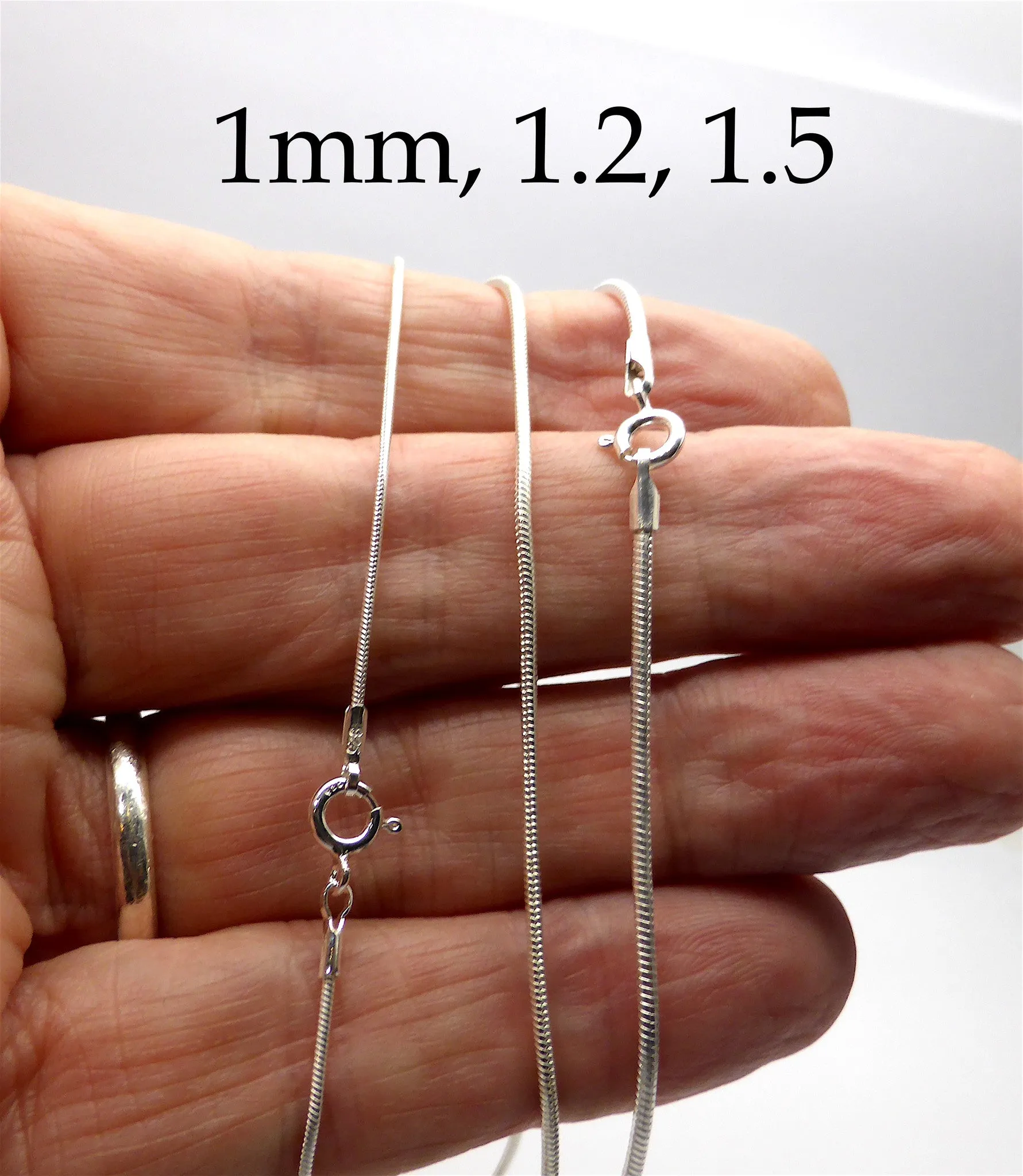 Snake Chains ,1.5 mm thick, 925 Sterling Silver