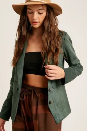 So Suede Emerald Blazer