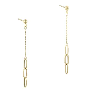 Soleil Collection Paperclip Drop Earrings | 9K Solid Yellow gold