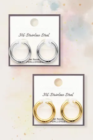 Stainless Steel Classic Hoop Earrings