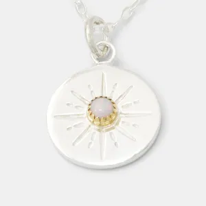 Starburst Amulet & Opal Silver Pendant Necklace
