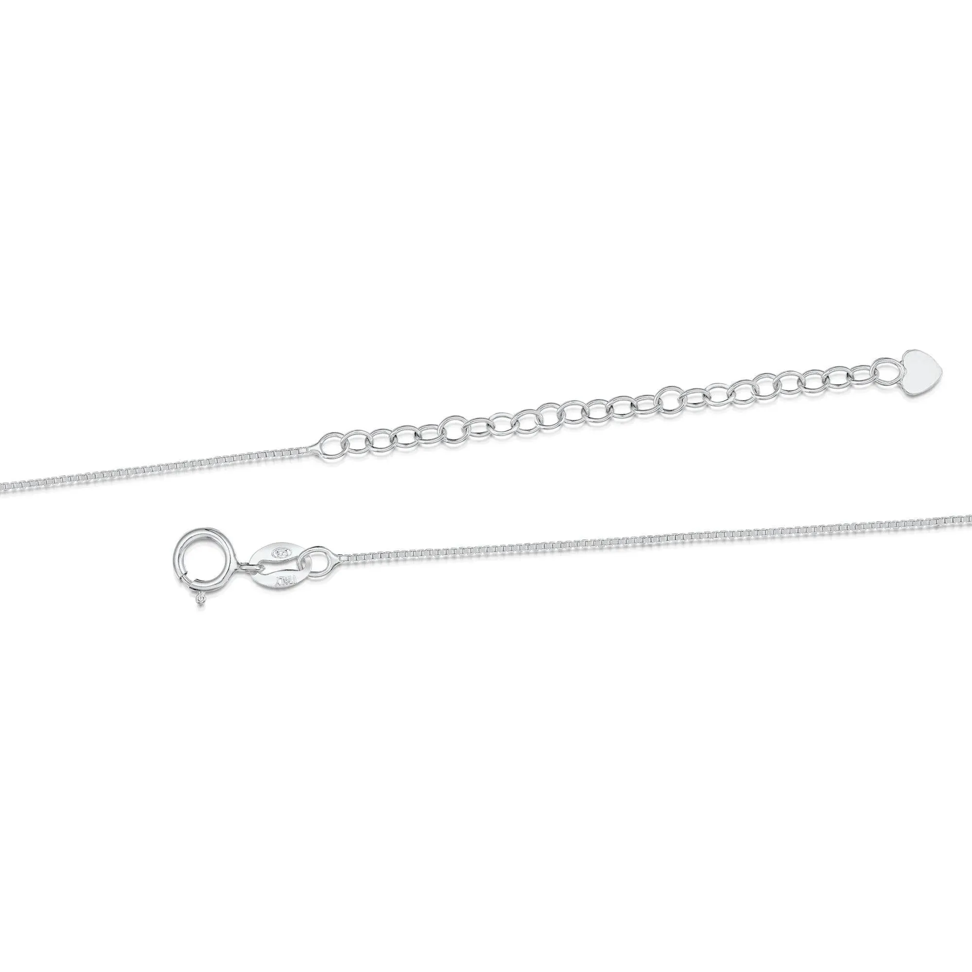 Sterling Silver Evil Eye Pendant necklace | Tiny Forget me nots & purple Verbena flowers