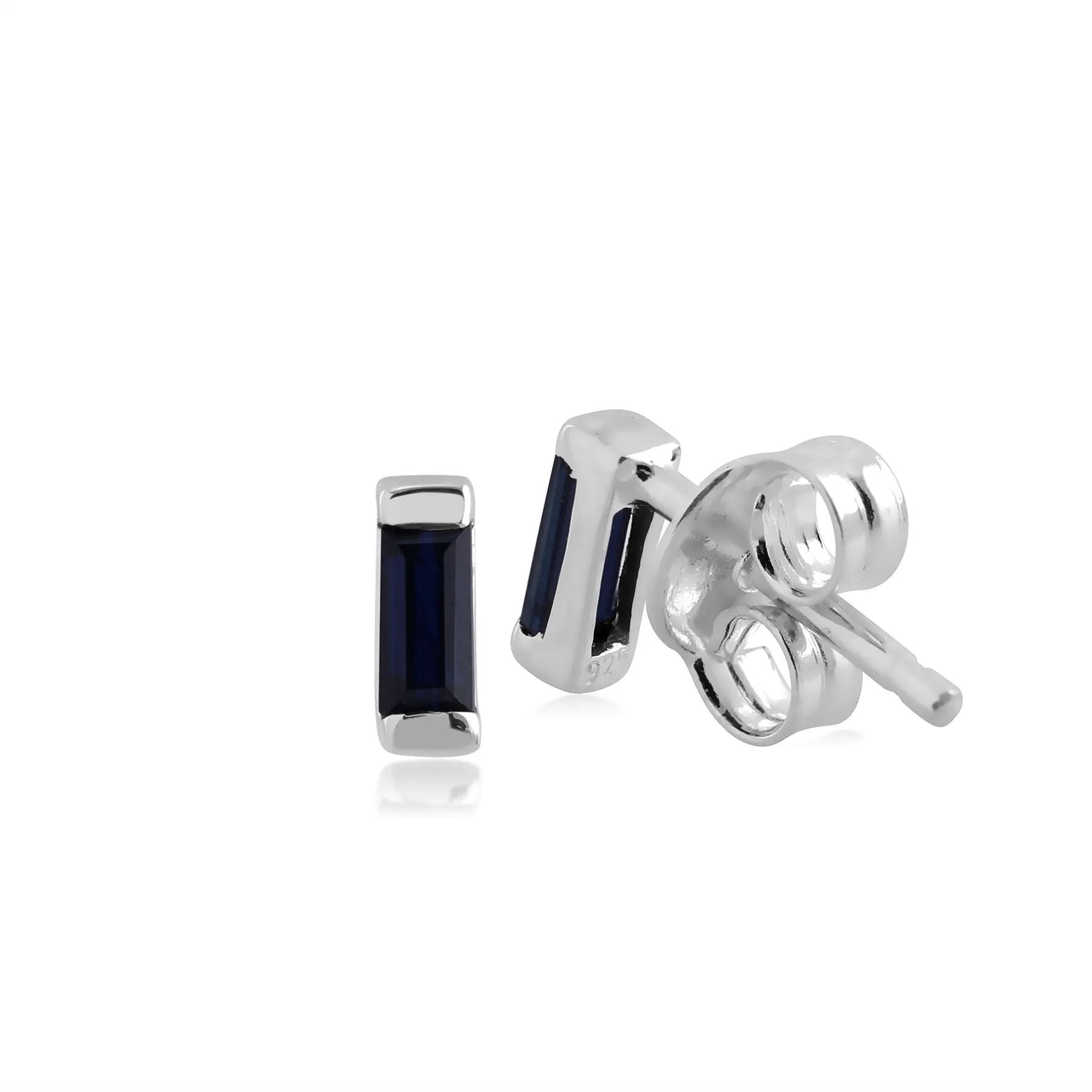 Sterlingsilber Saphir Einzel Stein Ohrstecker
