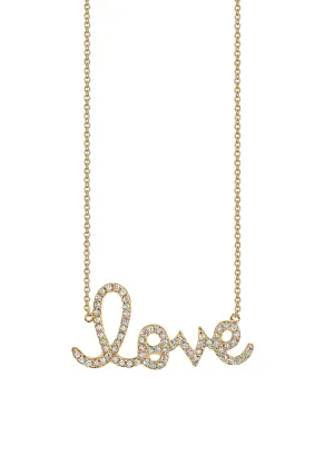 Sydney Evan 14K Yellow Gold & Diamond Love Necklace | Large