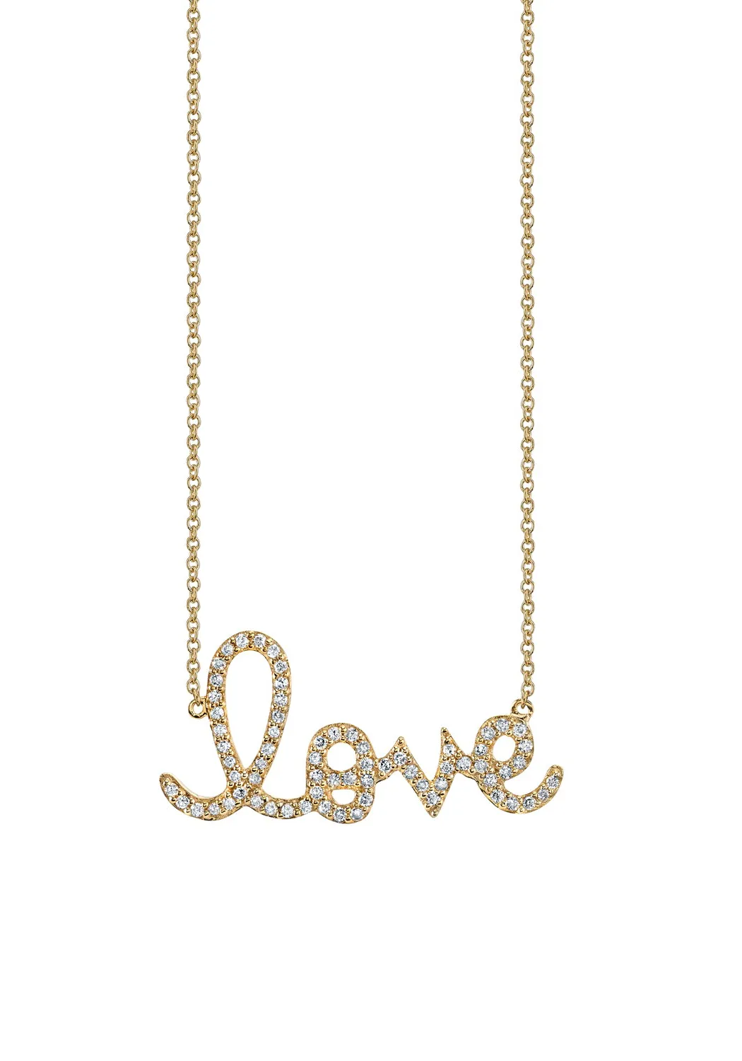 Sydney Evan 14K Yellow Gold & Diamond Love Necklace | Large