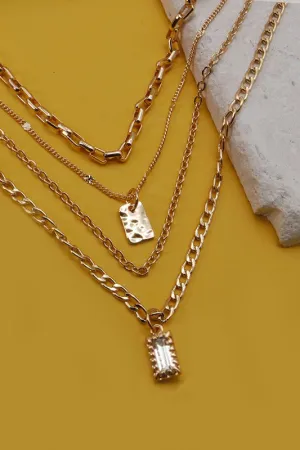 The Gold Multi Layer Pendant Necklace