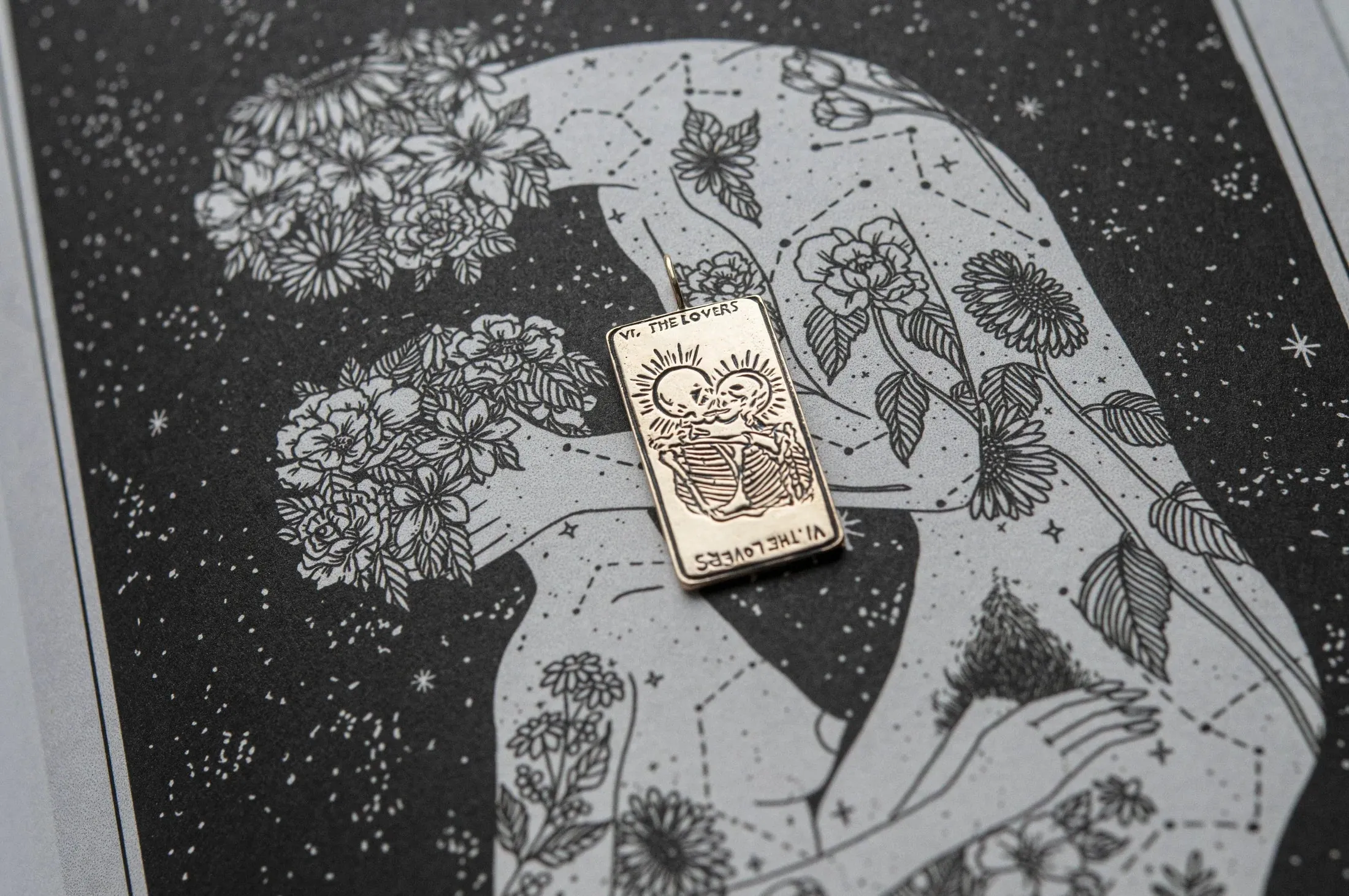The Lovers II. Tarot Card Necklace - Ready-to-ship