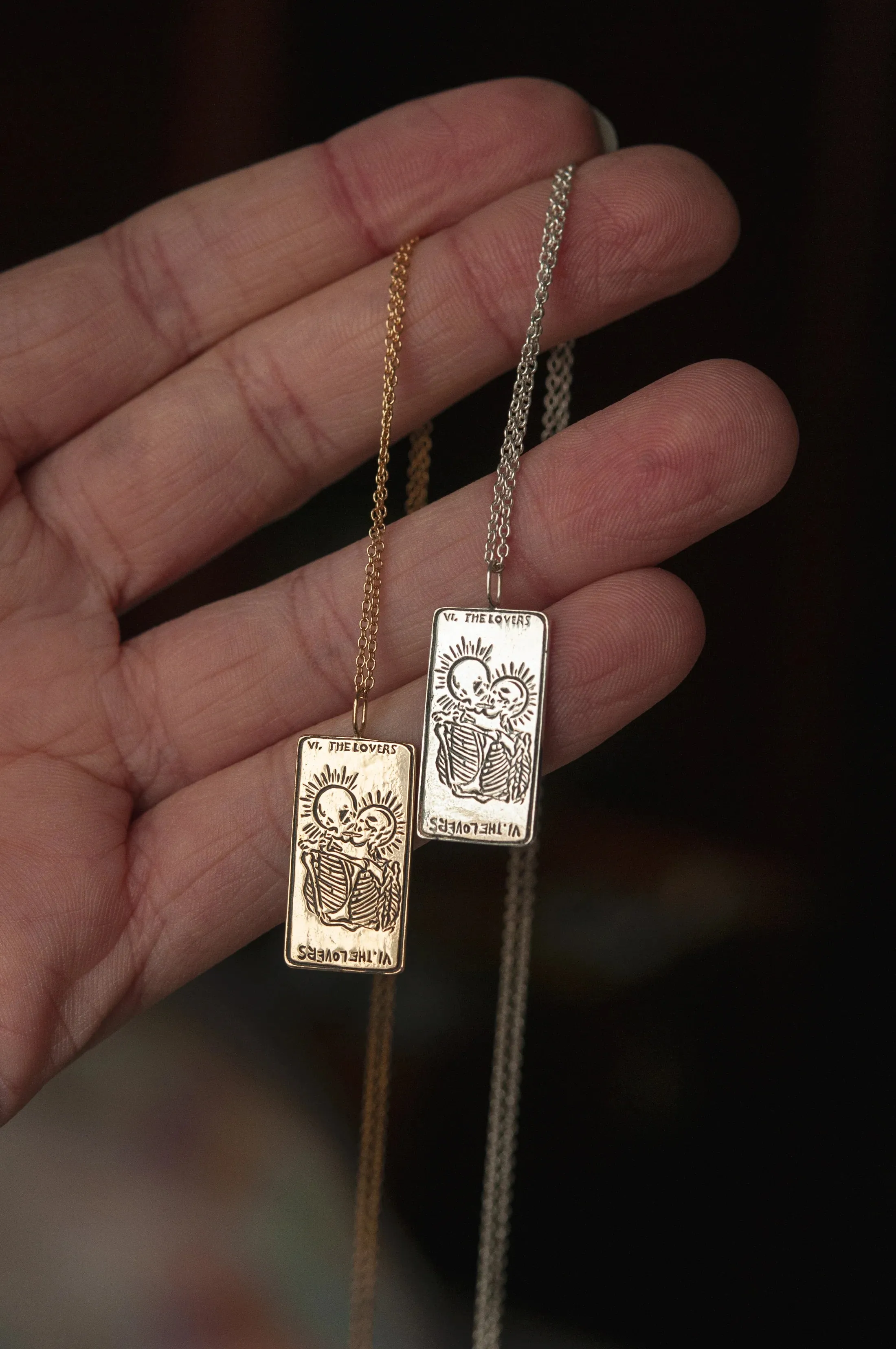 The Lovers II. Tarot Card Necklace - Ready-to-ship