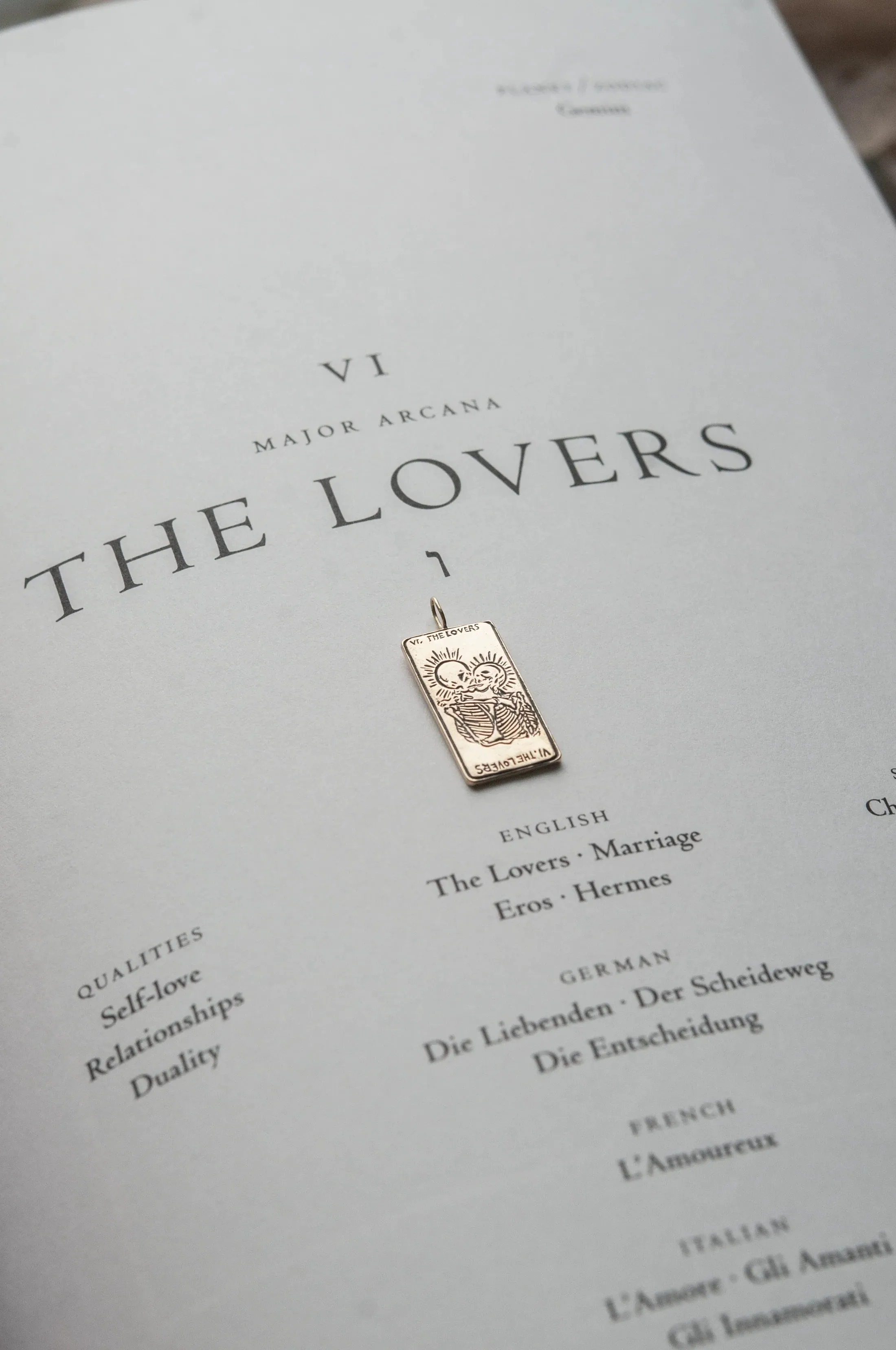 The Lovers II. Tarot Card Necklace - Ready-to-ship