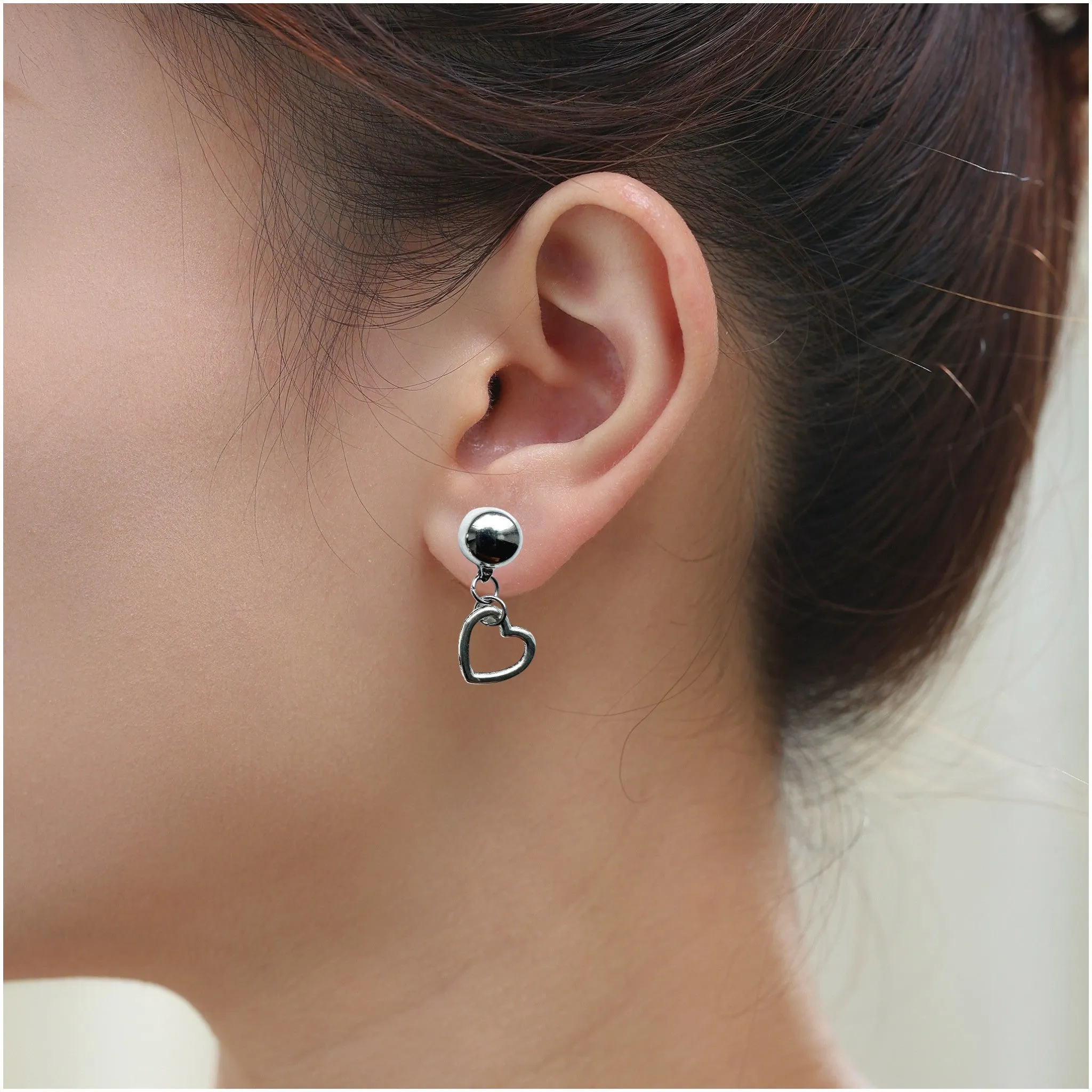 Ti-Go Mini silver heart earrings