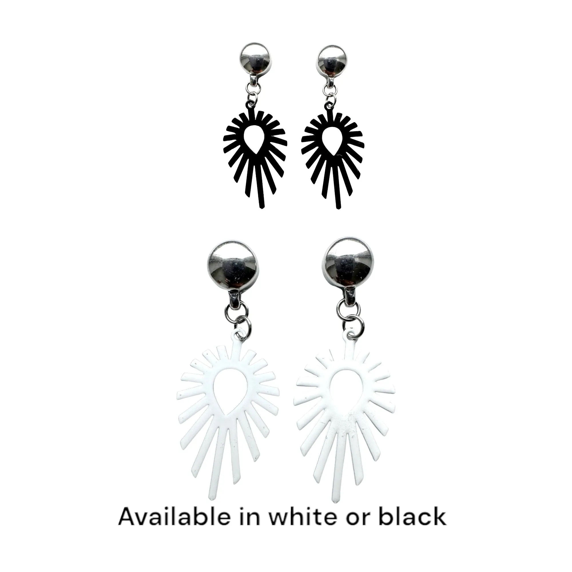 TI-GO Shine teardrop black/white earrings