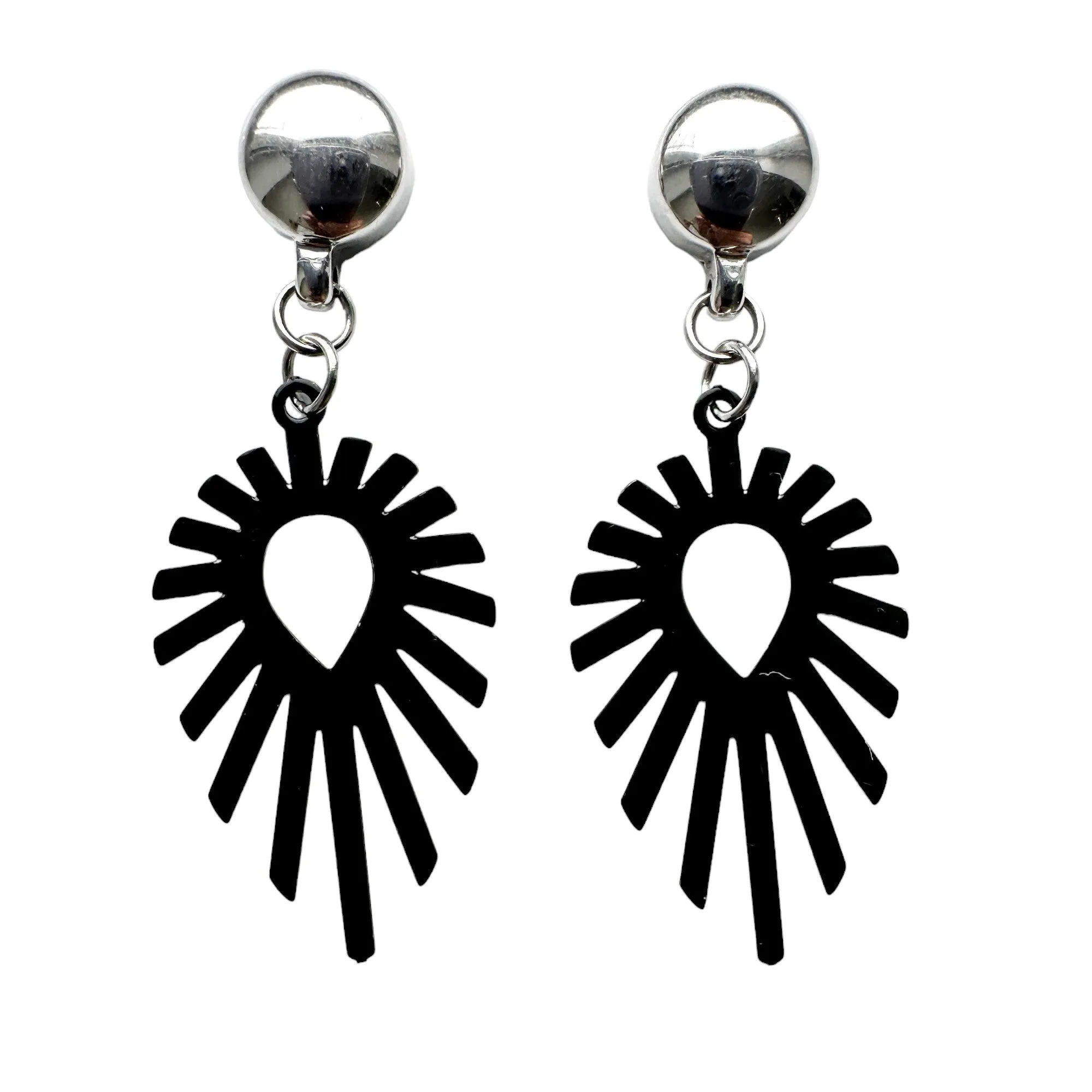 TI-GO Shine teardrop black/white earrings