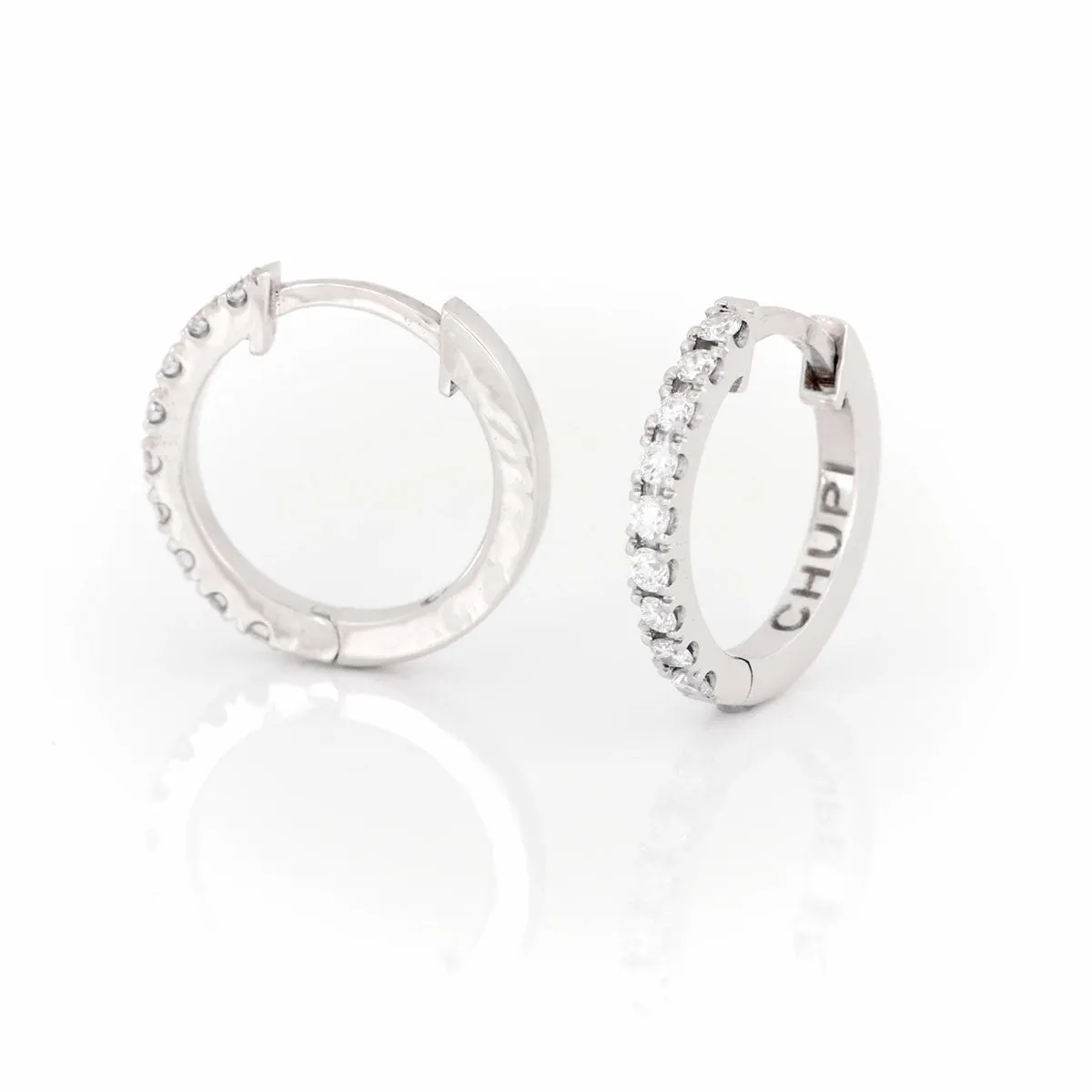 Today Classic Diamond Eternity Huggies - 14k White Gold Earrings