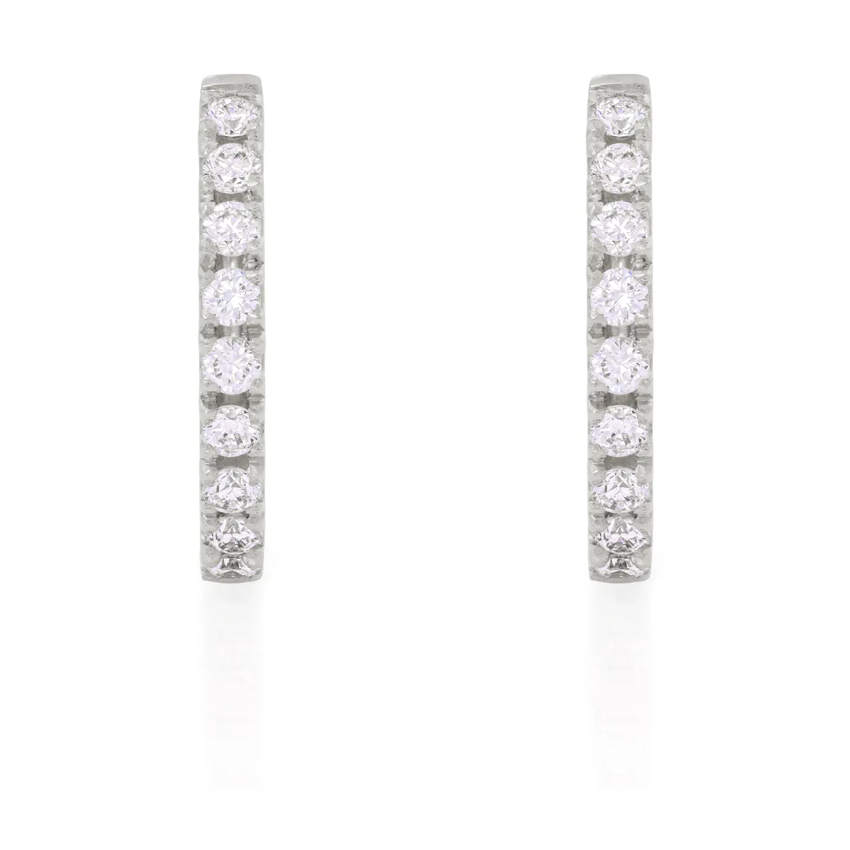Today Classic Diamond Eternity Huggies - 14k White Gold Earrings