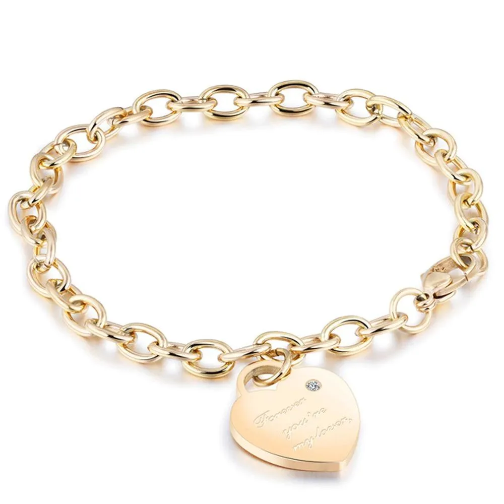 Trendy Heart, Lock, and Key Charm Chain Bracelets
