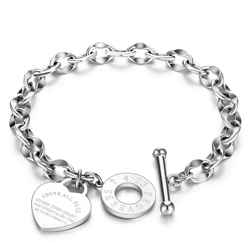 Trendy Heart, Lock, and Key Charm Chain Bracelets