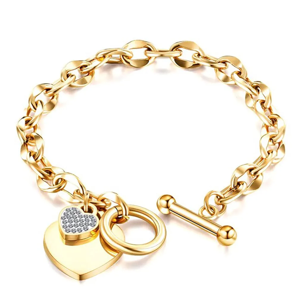 Trendy Heart, Lock, and Key Charm Chain Bracelets