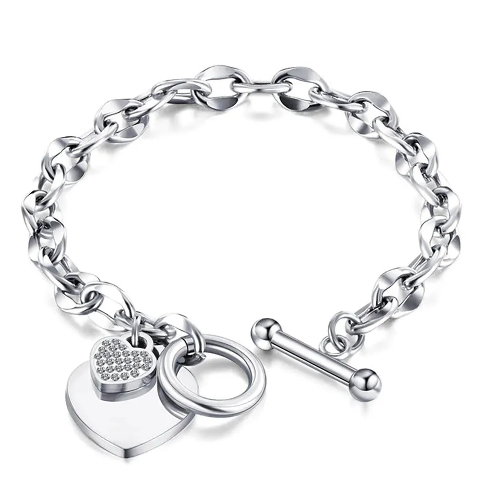 Trendy Heart, Lock, and Key Charm Chain Bracelets