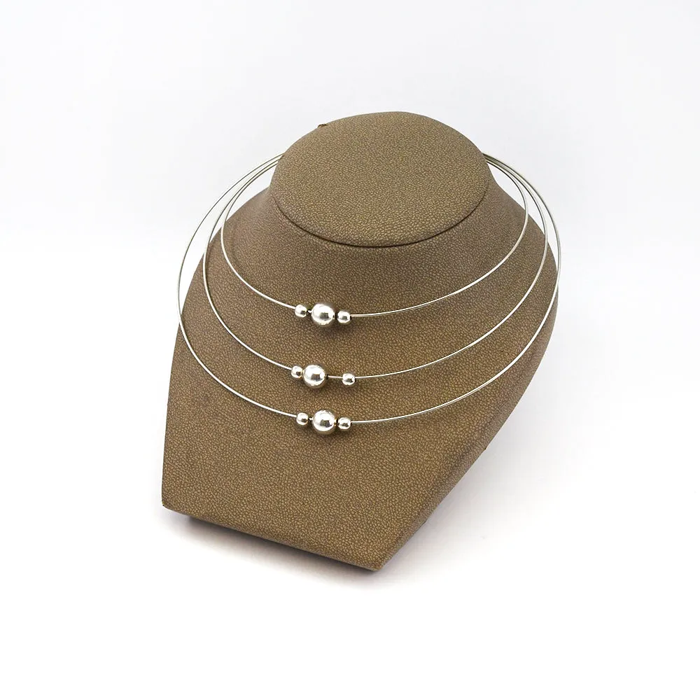 Triple Ball Collar Necklace