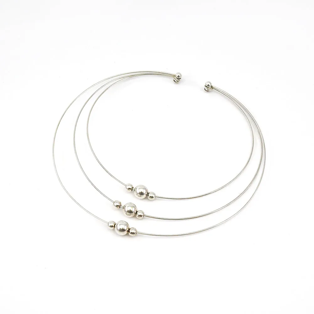 Triple Ball Collar Necklace