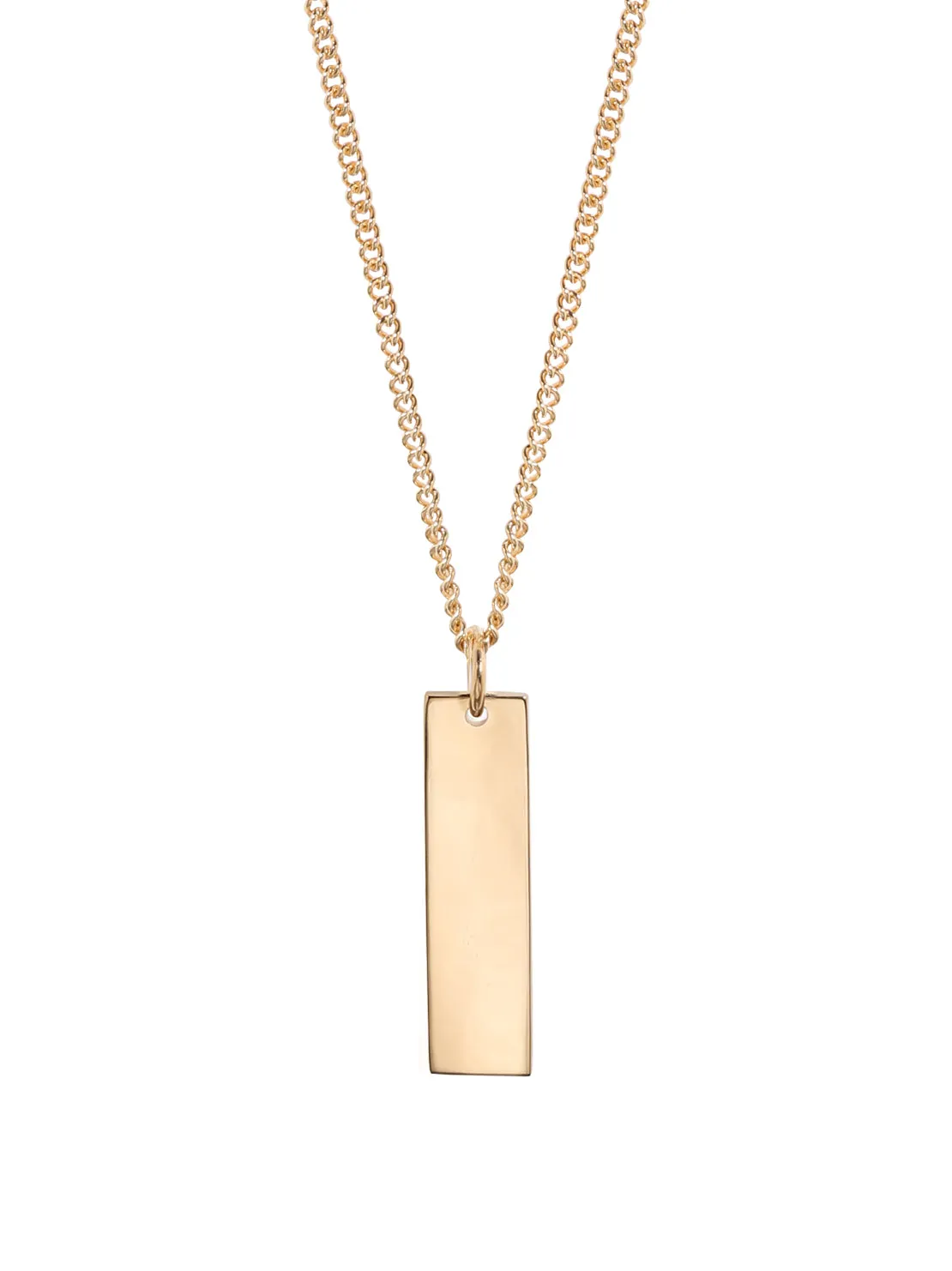 TS Gold Ingot Necklace on Fine Curb Chain