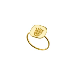 Tulip - ring - silver 925 - gold plated