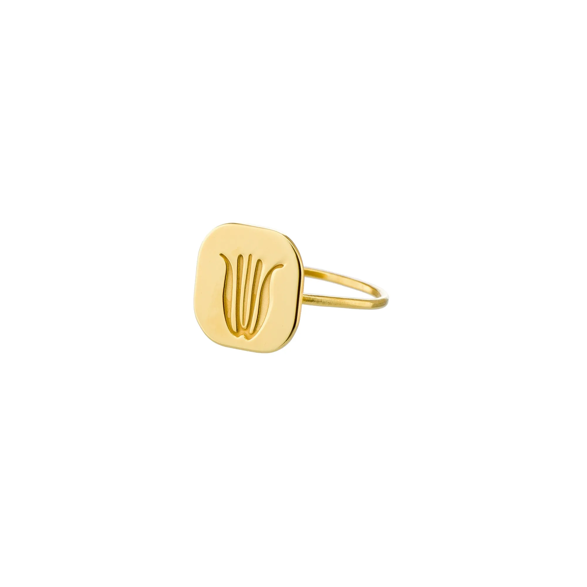 Tulip - ring - silver 925 - gold plated