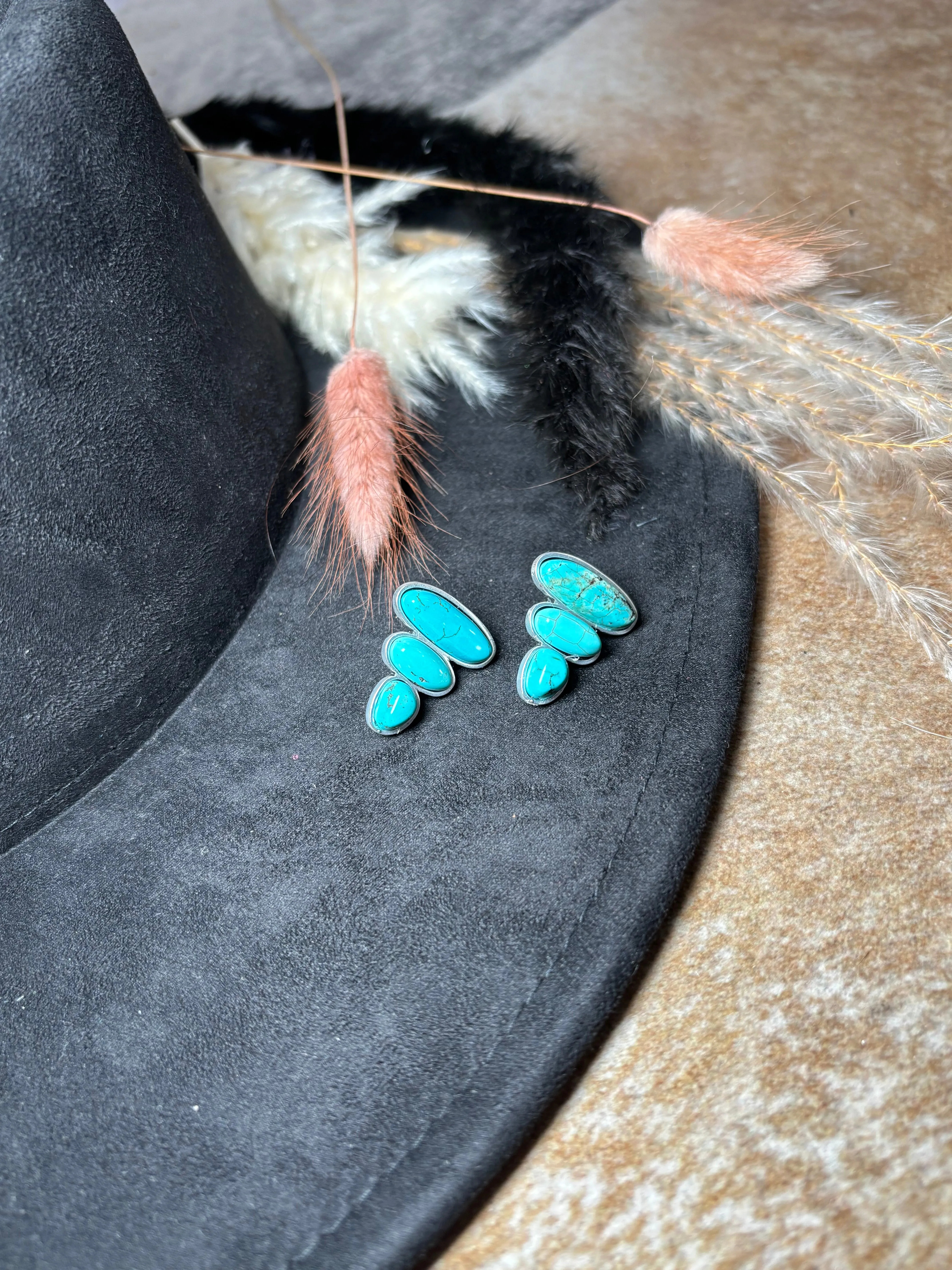 Turquoise Bubble Stud Earrings