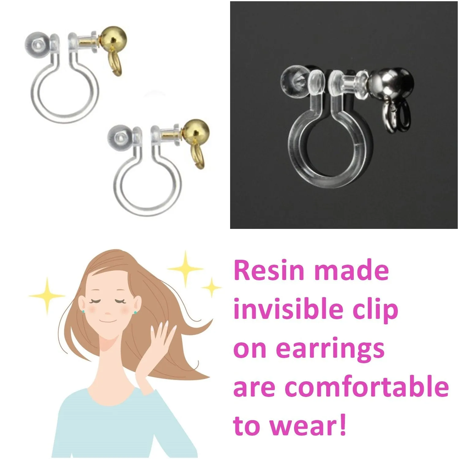 Twisted Gold Hoop Invisible Clip On Earrings