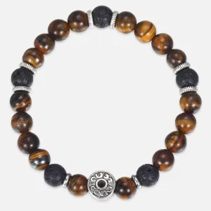 Unique Tiger Eye Stone Bracelet with Charm