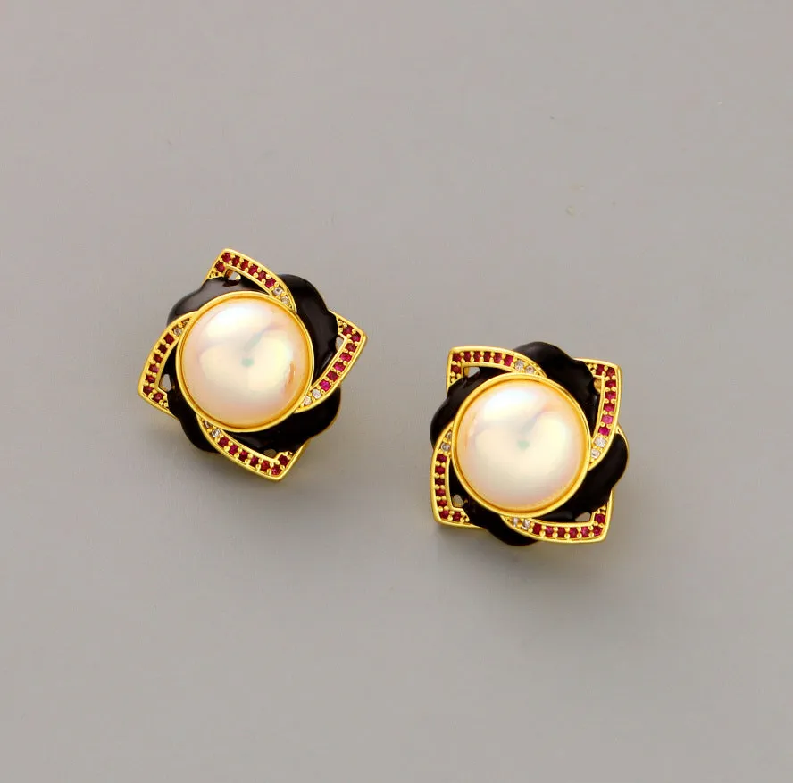 Versatile French Pearl Stud Earrings