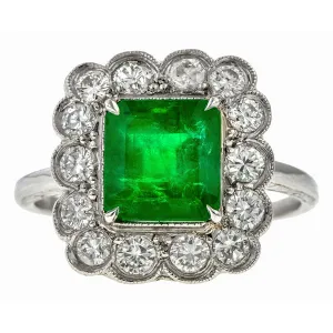 Vintage Emerald & Diamond Ring