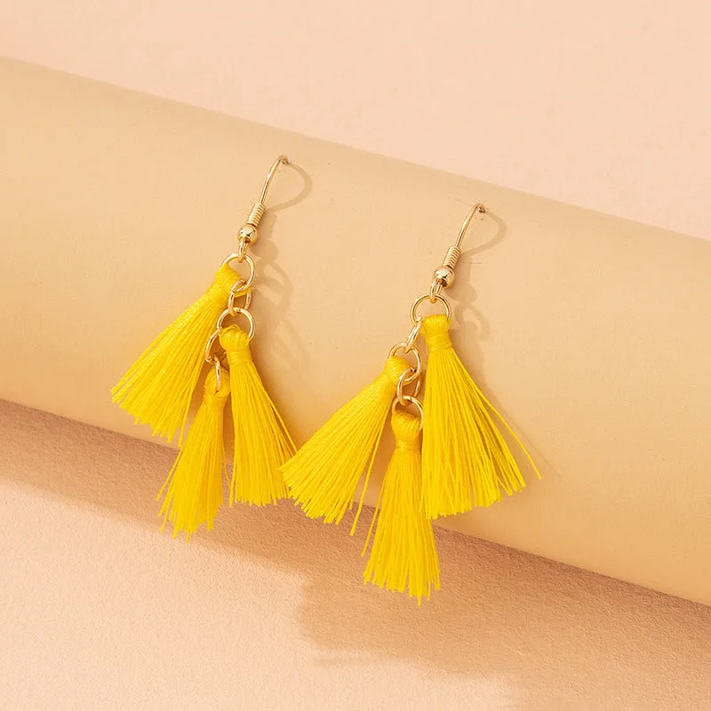 Wholesale Retro Versatile Tassel Earrings