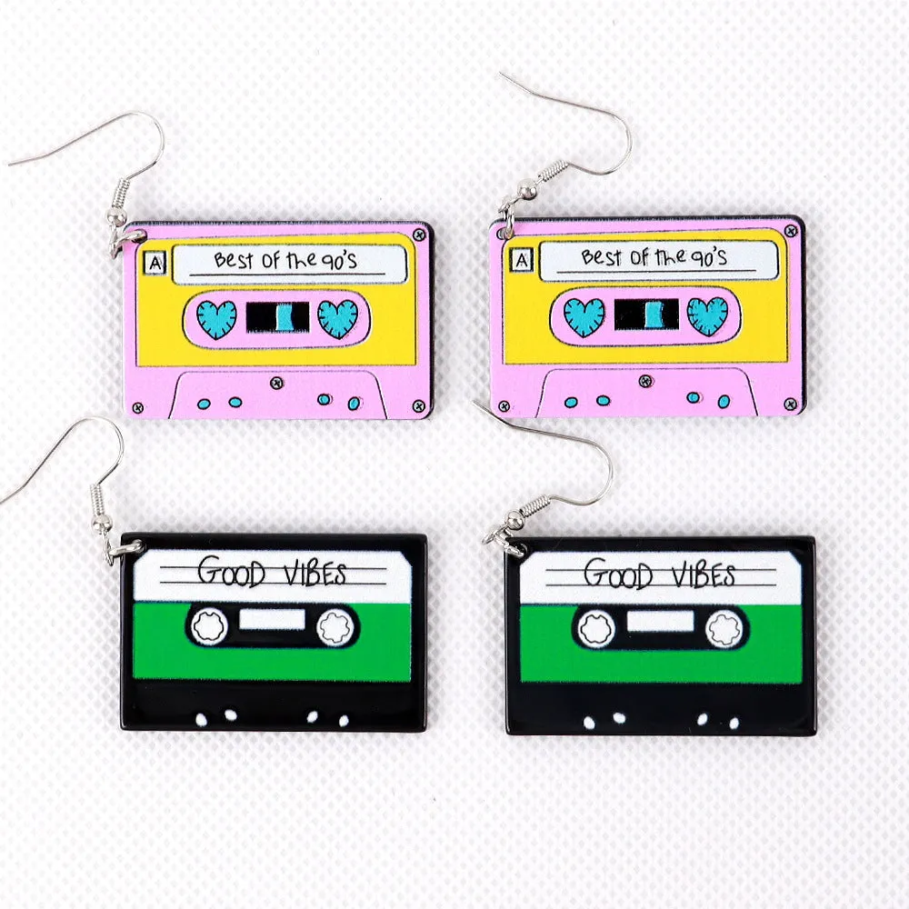 Wholesale Versatile Hip Hop Retro Tape Earrings